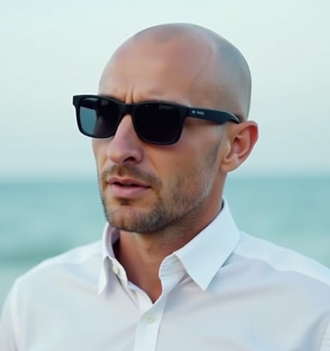 Calvo con camisa cuello